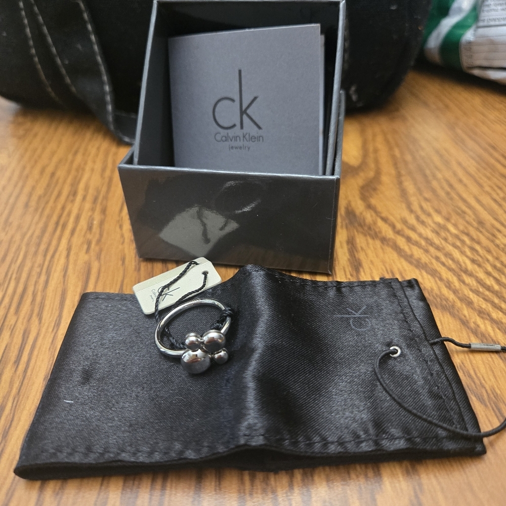 Calvin Klein | Womens Collection Stainless Steel Spin Ring Size 8